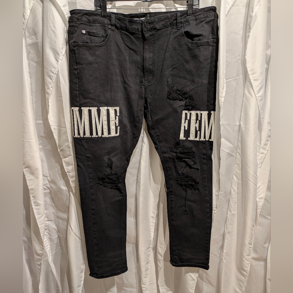 A7 Homme+Femme Distressed Jeans Sz 42